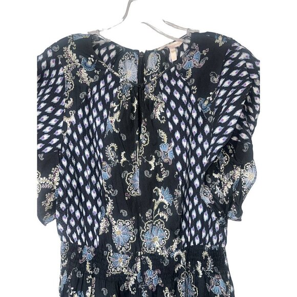 Rebecca Taylor Paisley Printed Jumpsuit in Black 12 Womens Floral Dressy Outfit - Picture 4 of 16